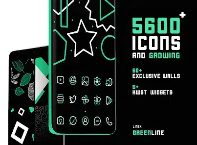 تحميل تطبيق GreenLine Icon Pack: LineX مهكر Apk للاندرويد 2026 أخر إصدار مجانا