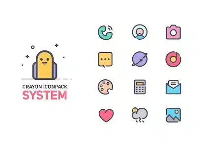 تحميل تطبيق Crayon Icon Pack مهكر Apk للاندرويد 2026 أخر إصدار مجانا