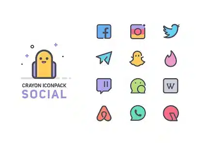 تحميل تطبيق Crayon Icon Pack مهكر Apk للاندرويد 2026 أخر إصدار مجانا