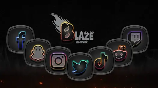 تحميل تطبيق Blaze Dark Icon Pack مهكر Apk للاندرويد 2026 أخر إصدار مجانا