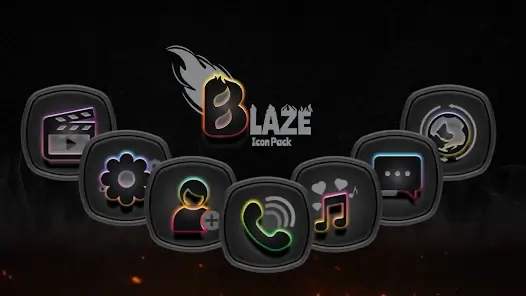 تحميل تطبيق Blaze Dark Icon Pack مهكر Apk للاندرويد 2026 أخر إصدار مجانا