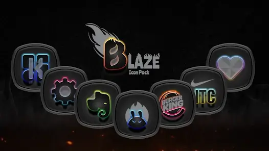 تحميل تطبيق Blaze Dark Icon Pack مهكر Apk للاندرويد 2026 أخر إصدار مجانا