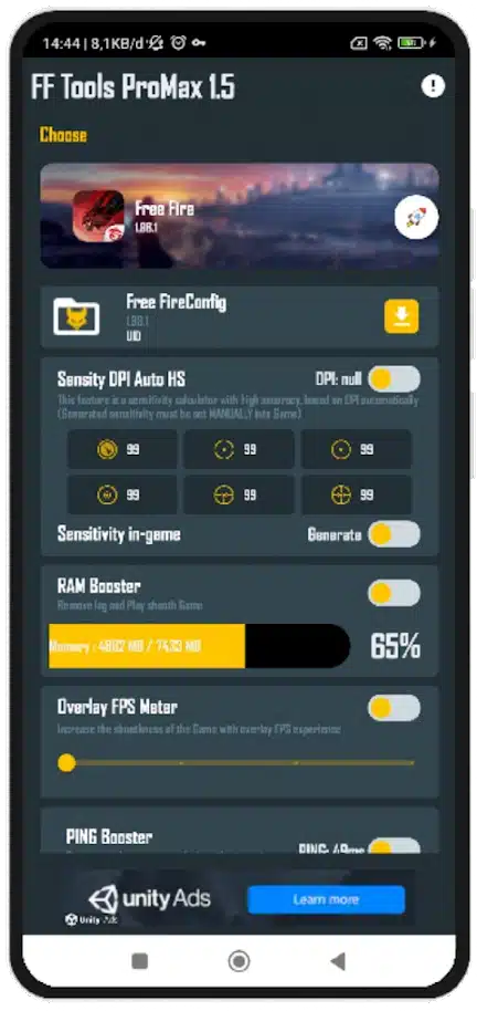 تحميل تطبيق FF Tools ProMax لتحسين أداء فري فاير للاندرويد 2026 أخر إصدار مجانا