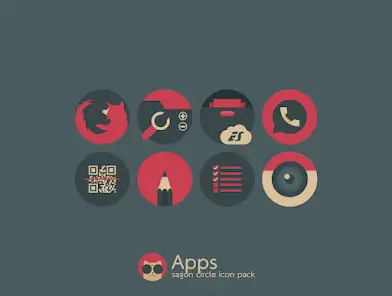 تحميل تطبيق Sagon Circle: Dark Icon Pack مهكر للاندرويد Apk أخر إصدار 2026 مجانا