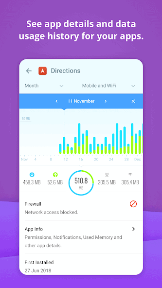 تحميل تطبيق جلاس وير GlassWire مهكر Apk لمراقبة استخدام بيانات الهاتف للاندرويد 2026 أخر إصدار مجانا