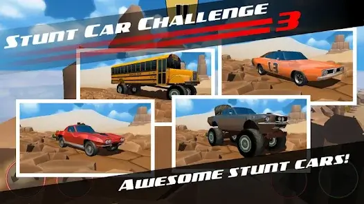 تحميل لعبة Stunt Car Challenge 3 مهكرة Apk للاندرويد 2026 أخر إصدار مجانا