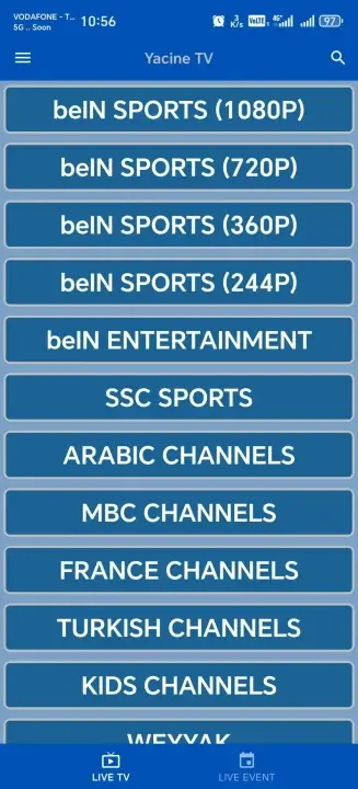 تحميل ياسين تيفي برو Yacine TV Pro الأزرق مهكر Apk للاندرويد 2026 أخر إصدار مجانا
