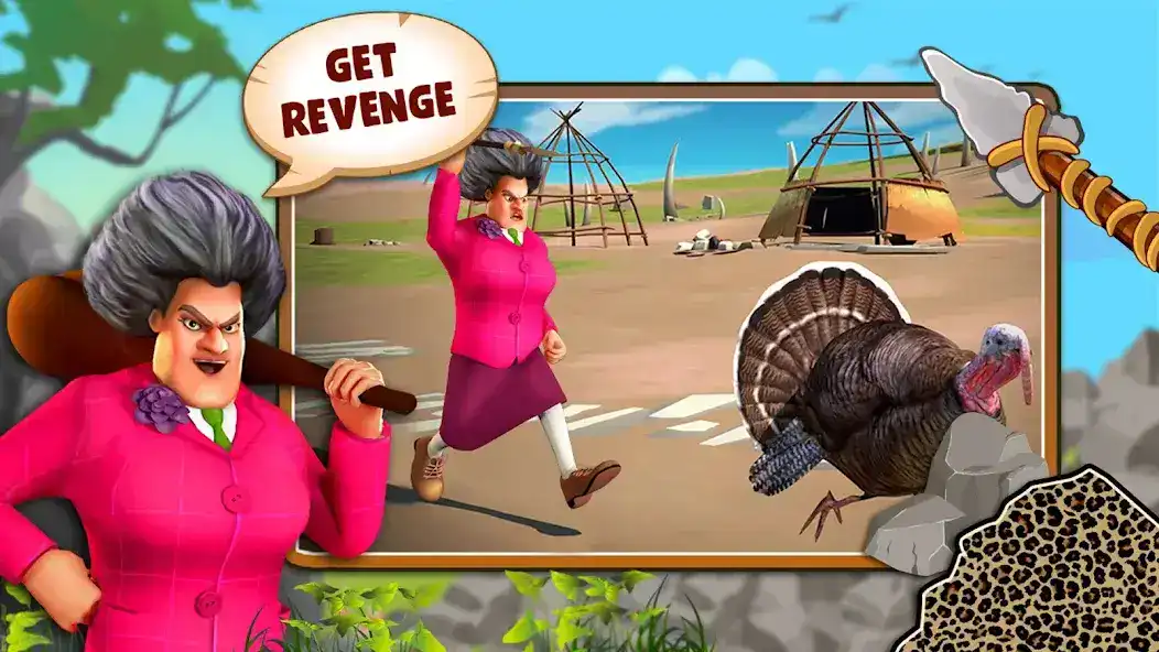 تحميل لعبة Scary Teacher 3D Stone Age مهكرة Apk للاندرويد 2026 أخر إصدار مجانا