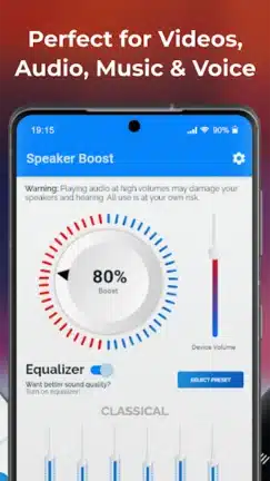 تحميل تطبيق مكبر الصوت Speaker Booster مهكر Apk للاندرويد 2026 أخر إصدار مجانا