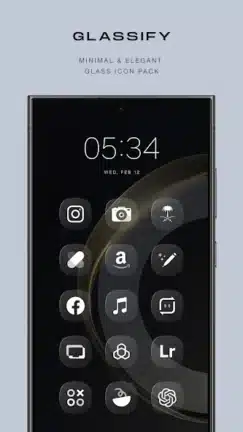 تحميل تطبيق Glassify icon Pack مهكر Apk للاندرويد 2026 أخر إصدار مجانا