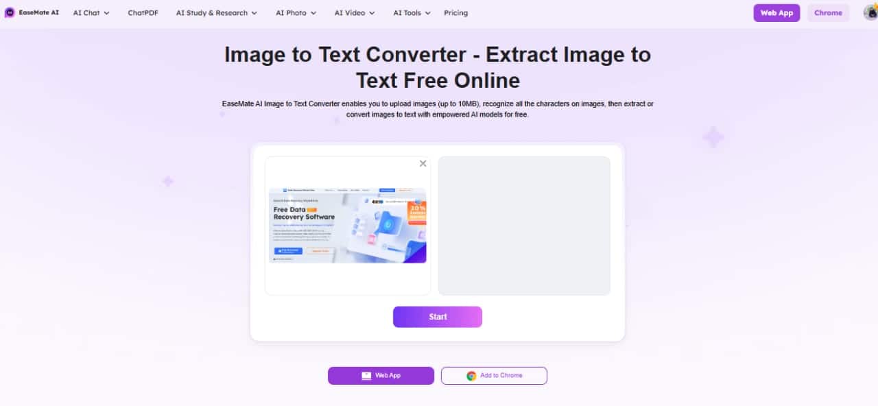 تحويل الصور إلى نص بسهولة في ثلاث نقرات مع EaseMate AI