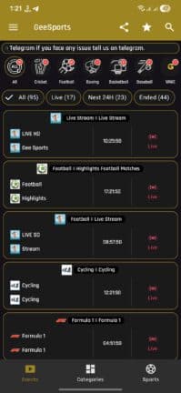 تحميل تطبيق GeeSports مهكر Apk للاندرويد 2026 أخر إصدار مجانا