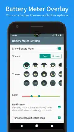 تحميل تطبيق Battery Meter Overlay مهكر Apk للاندرويد 2026 أخر إصدار مجانا