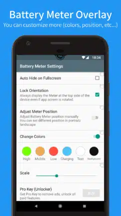 تحميل تطبيق Battery Meter Overlay مهكر Apk للاندرويد 2026 أخر إصدار مجانا