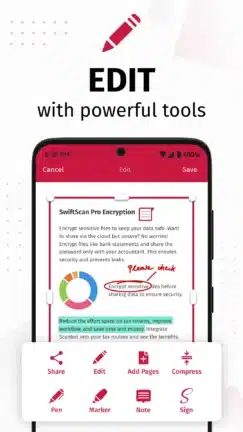 تحميل برنامج SwiftScan مهكر Apk للاندرويد 2026 أخر إصدار مجانا