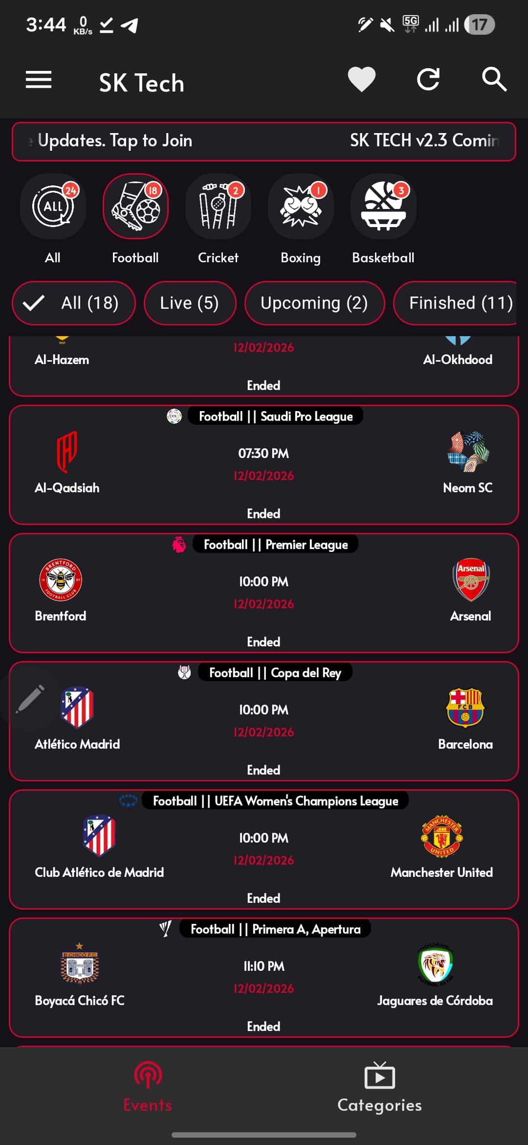 تحميل تطبيق SK Tech مهكر Apk للمباريات والقنوات للندرويد 2026 أخر إصدار مجانا